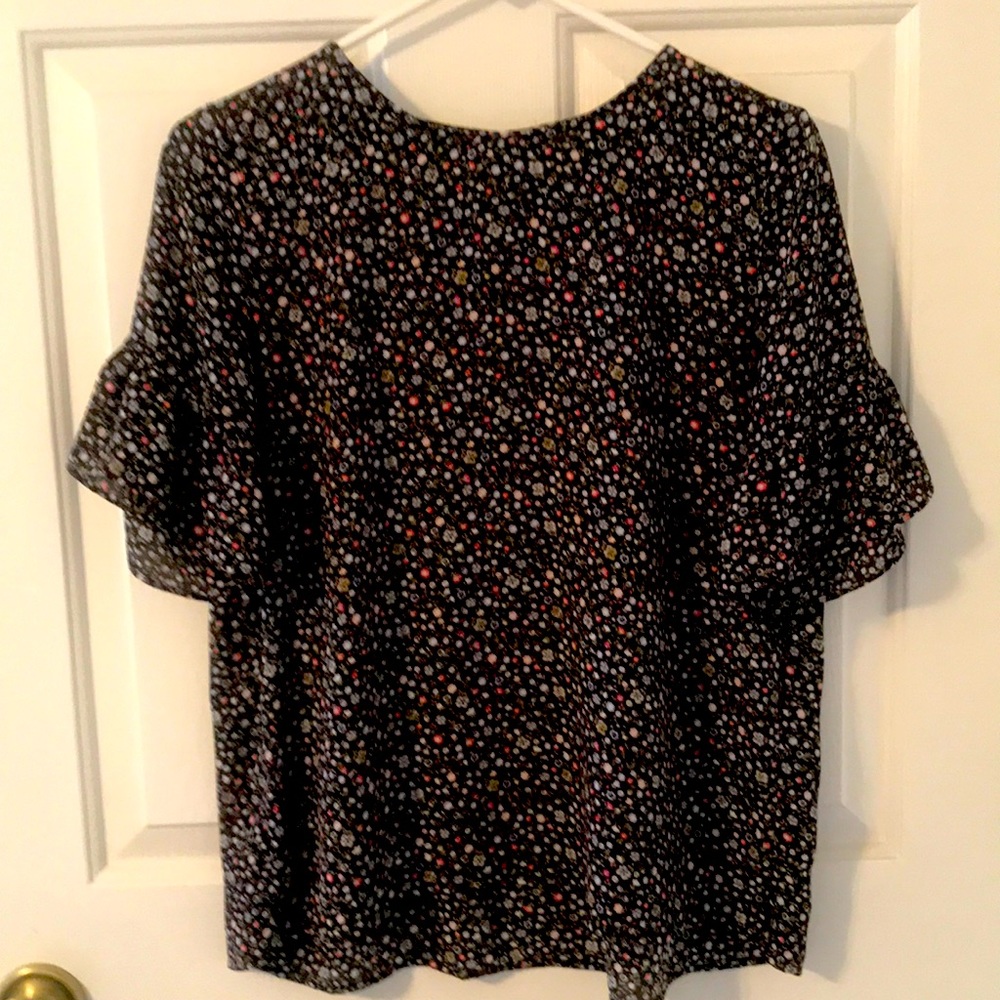 Loft Floral Top Blouse - Petite Medium